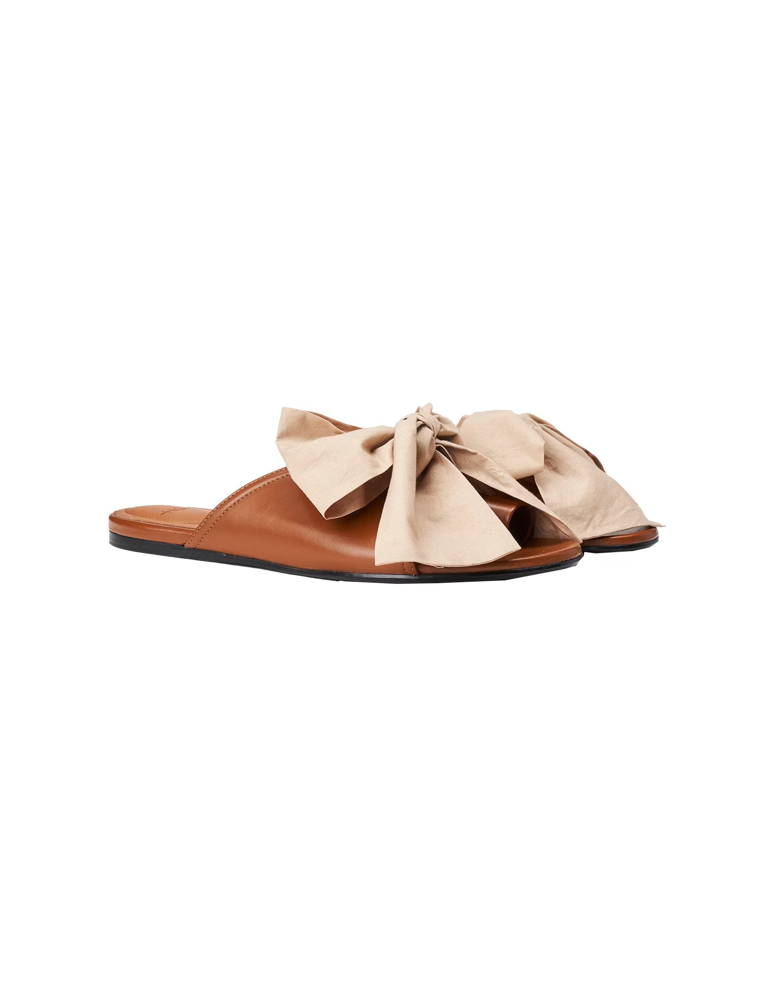 Act out tan leather sandals