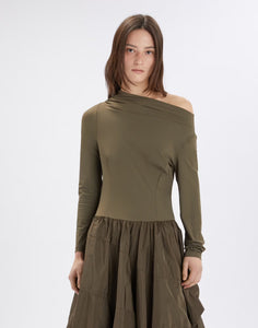 Grid green dress