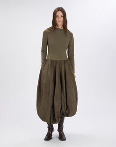 Grid green dress