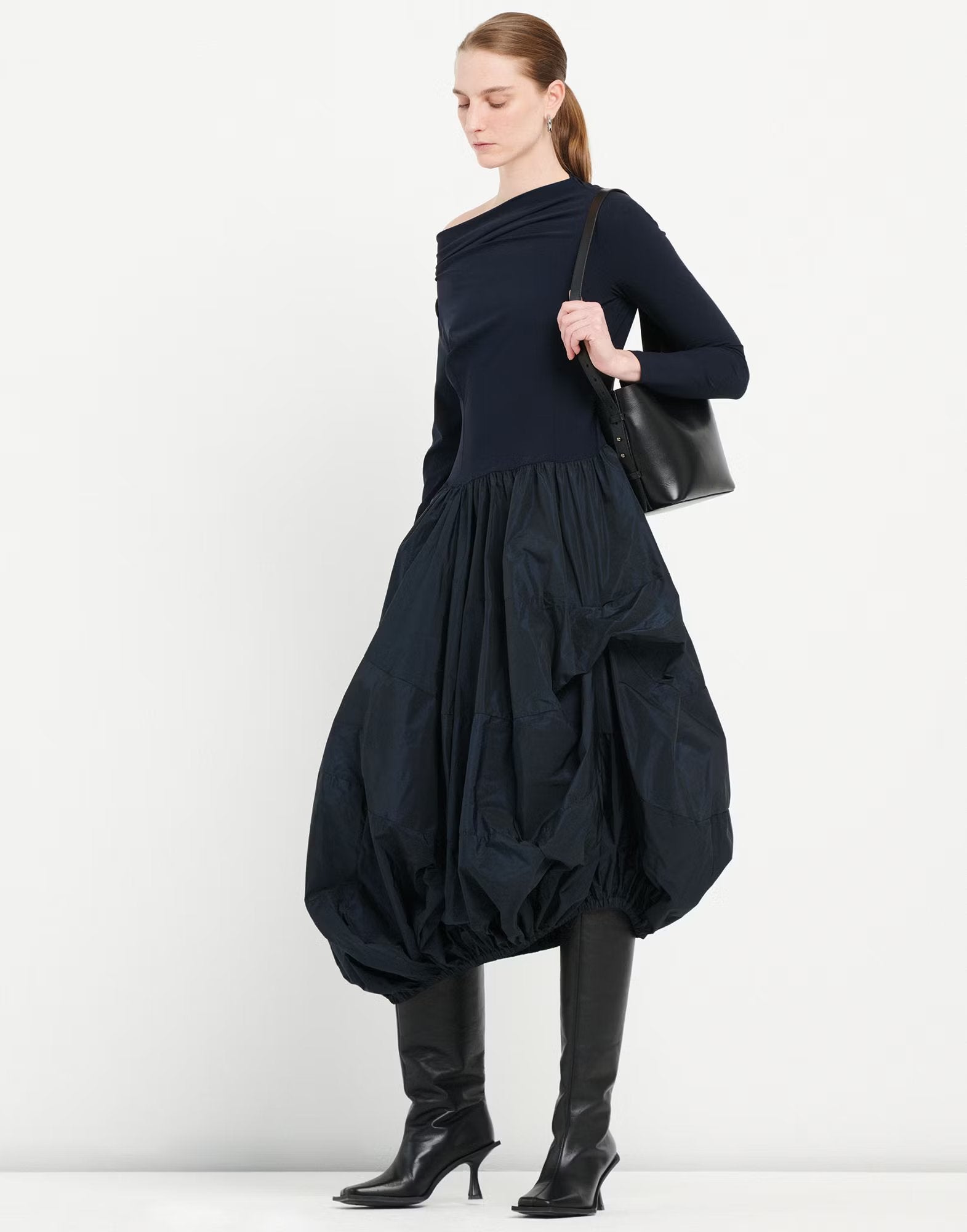 Grid navy dress