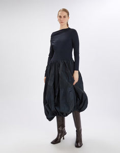 Grid navy dress
