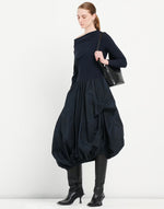 Load image into Gallery viewer, Grid navy dress
