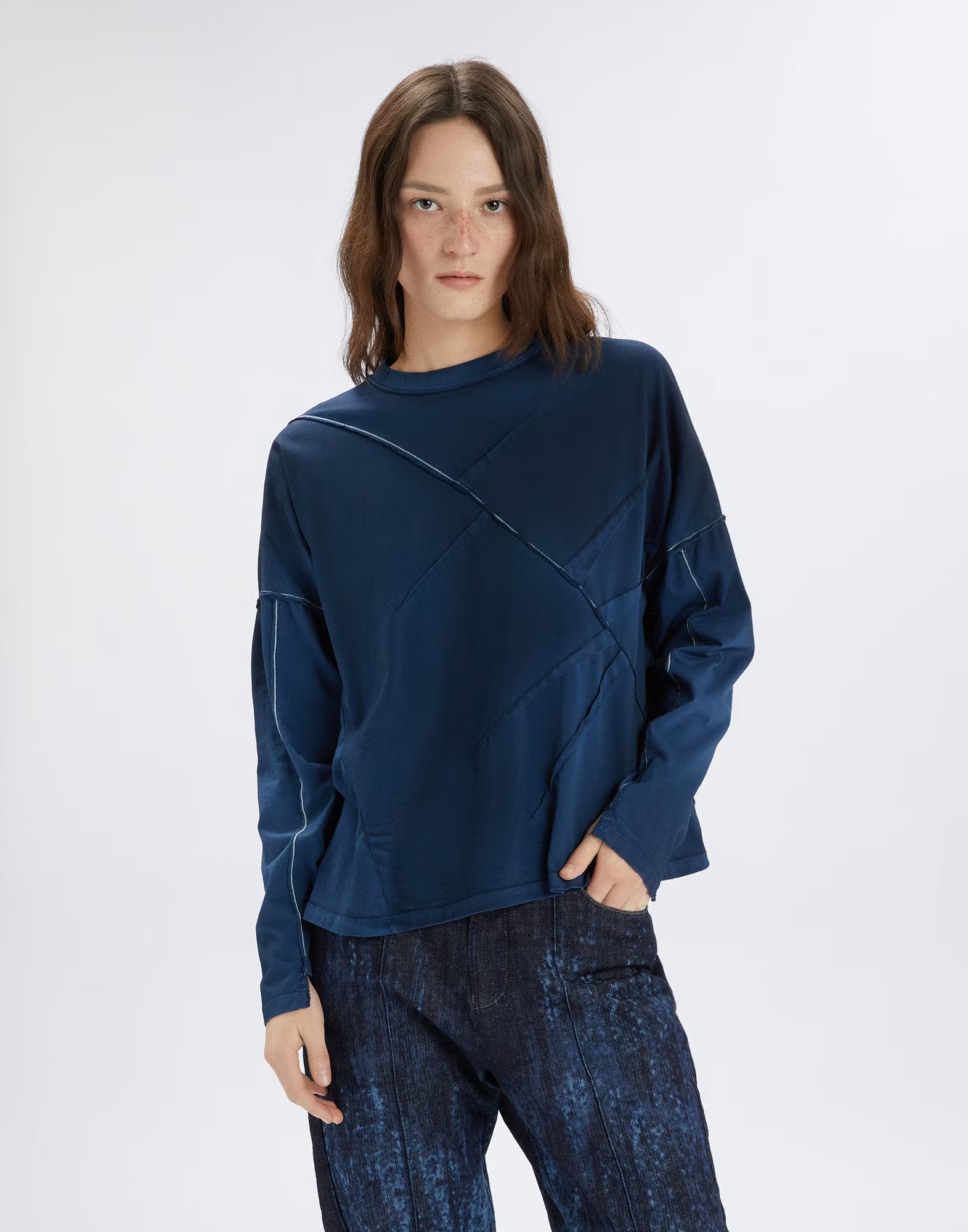 Serious blue top