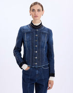 Load image into Gallery viewer, Tactical denim jacket with velvet collar
