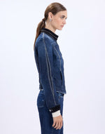 Load image into Gallery viewer, Tactical denim jacket with velvet collar
