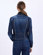 Load image into Gallery viewer, Tactical denim jacket with velvet collar
