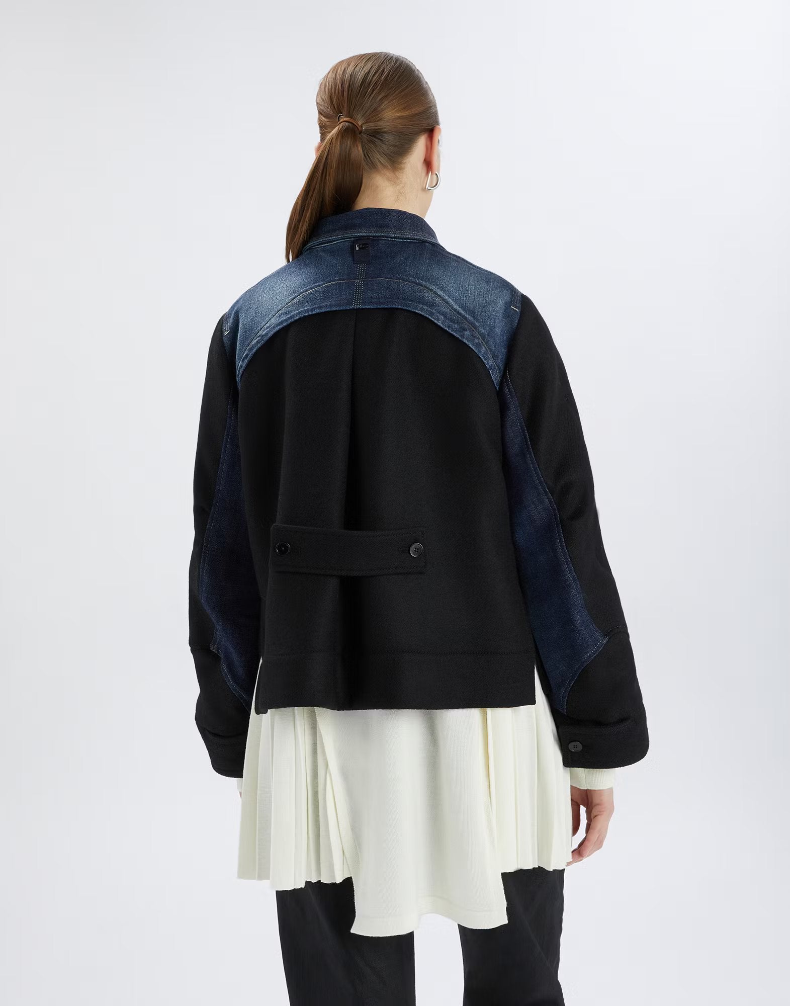 Urchin black denim and wool jacket