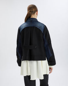 Urchin black denim and wool jacket