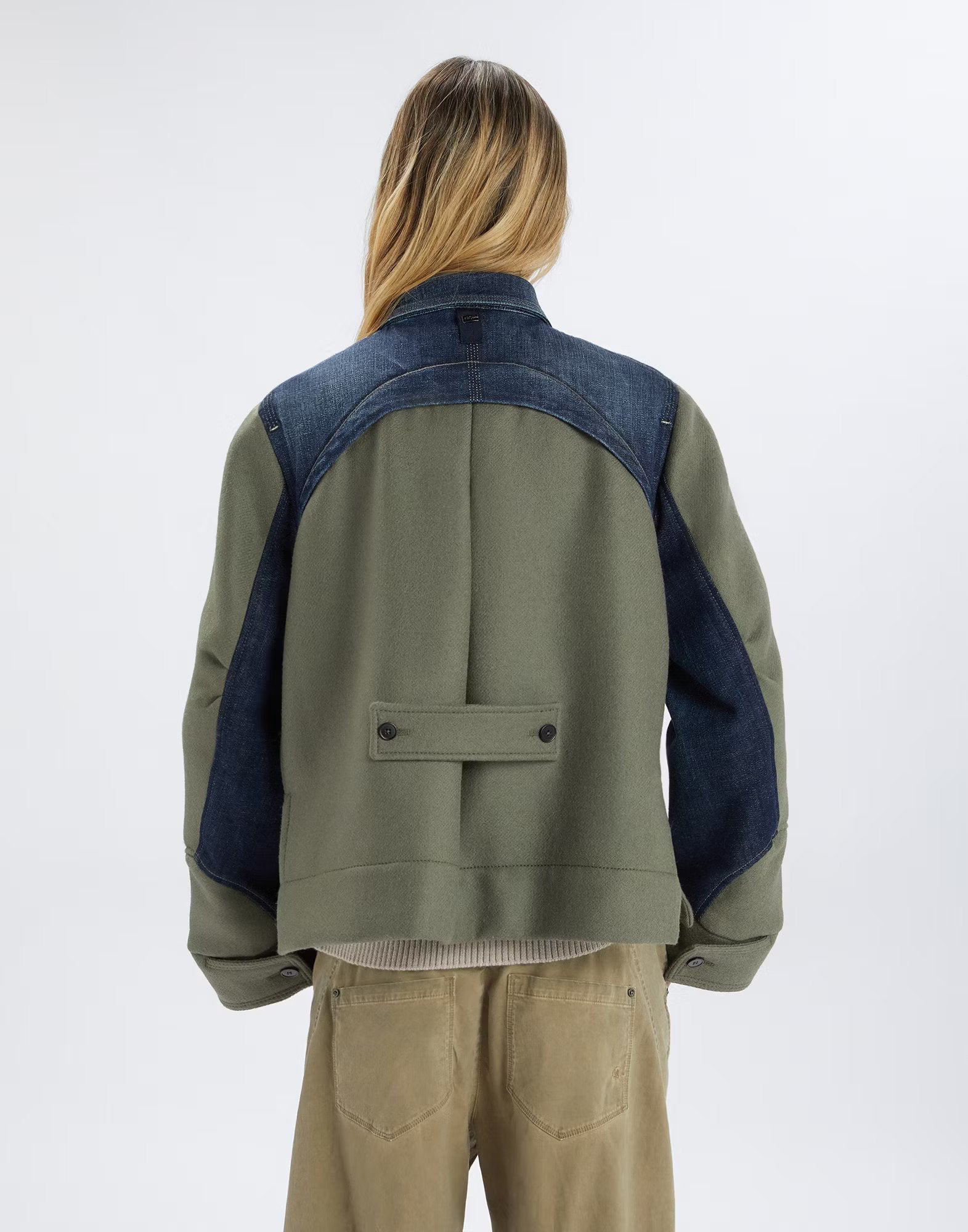 Urchin green denim wool jacket