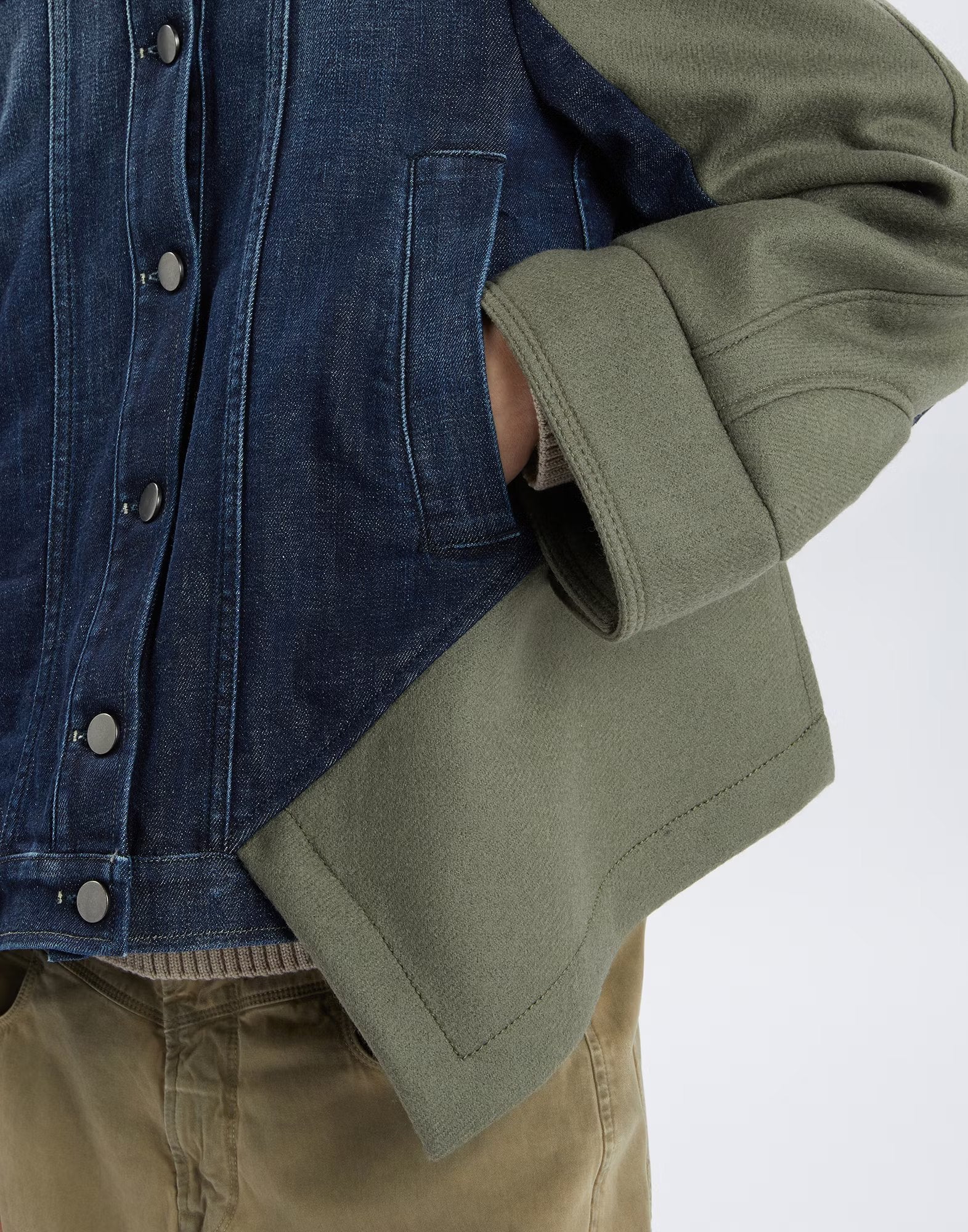 Urchin green denim wool jacket