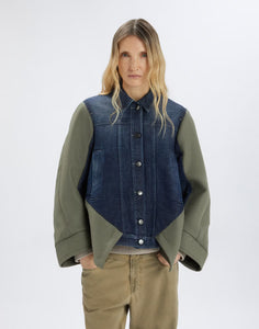 Urchin green denim wool jacket